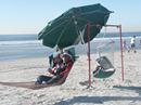 Hammock and Swing Chair on the beach.