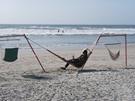 Hammock swing with hanging Swing Chair on the beach.